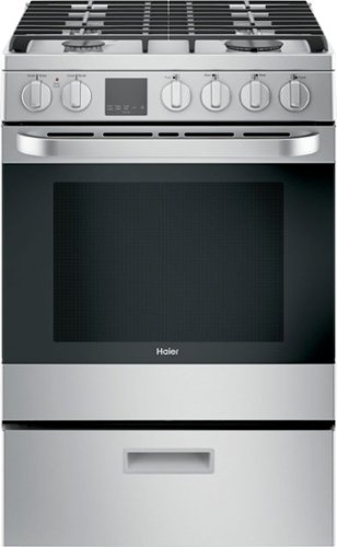 Haier - 2.9 Cu. Ft. Slide-In Gas Convection Range - Stainless steel