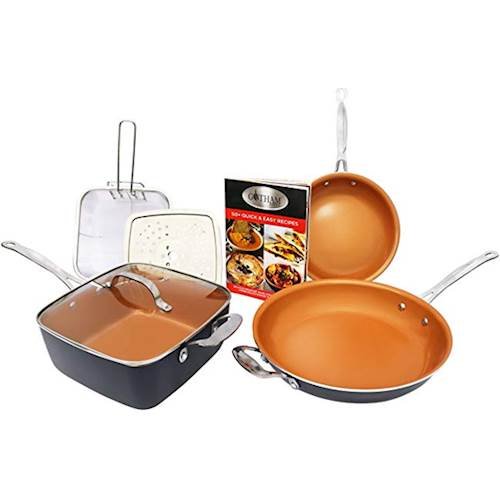  Gotham Steel - Ti-Cerama Non-Stick 6-Piece Kitchen and Cookware Set - Copper