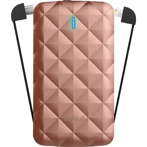iWalk - Duo 2.0 3,000 mAh Portable Charger for Most USB Type-C And Lightning-Equipped Devices - Pink-Front_Standard 