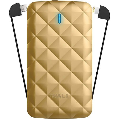 iWalk - Duo 3,000 mAh Portable Charger for Most Micro-USB And Lightning-Equipped Devices - Gold-Front_Standard 