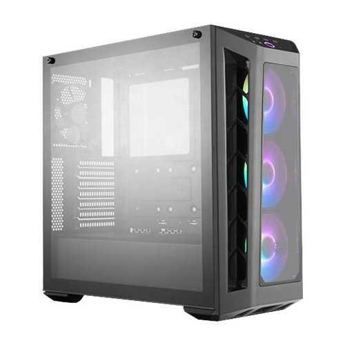 Cooler Master - MasterBox ATX Mid-Tower Case with ARGB Fans and Controller - Black