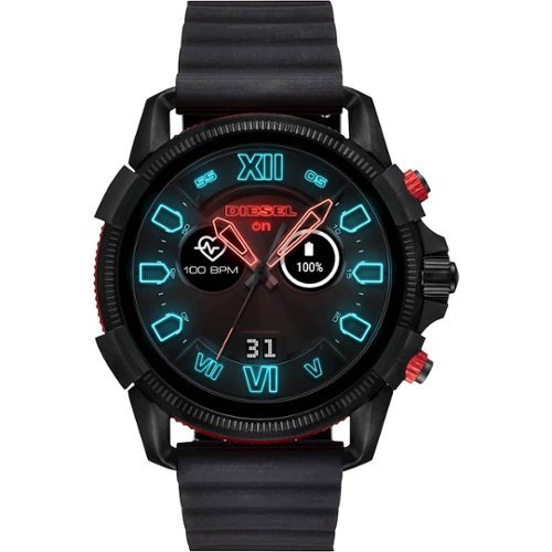 Diesel - Full Guard 2.5 Smartwatch 48mm Aluminum - Black IP/Red - (2018)-Front_Standard 