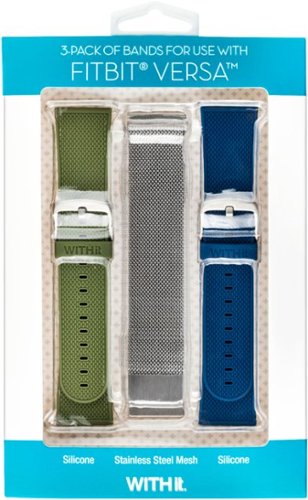 WITHit Band Kit for Fitbit Versa, Versa Lite and Versa 2 (3-Pack) - Silver/Olive/Navy BUY IN AUSTRALIA