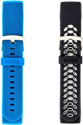 WITHit - Band Kit for Fitbit Charge 3 and Charge 4 (2-Pack) - Black/Gray/Blue
