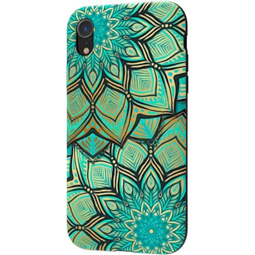  ArtsCase - StrongFit Designers Case for Apple iPhone XR - Emerald And Teal Gilded Mandala