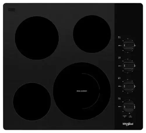 Front. Whirlpool - 24" Built-In Electric Cooktop - Black.