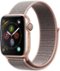 Geek Squad Certified Refurbished Apple Watch Series 4 (GPS) 40mm Aluminum Case with Pink Sand Sport Loop - Gold Aluminum-Left_Standard 