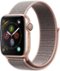 Geek Squad Certified Refurbished Apple Watch Series 4 (GPS) 40mm Aluminum Case with Pink Sand Sport Loop - Gold Aluminum - (2018)-Left_Standard
