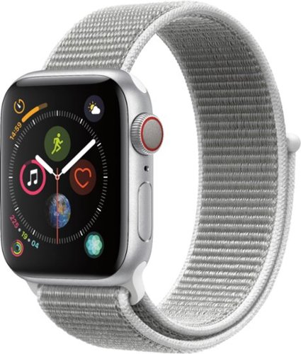 Geek Squad Certified Refurbished Apple Watch Series 4 (GPS + Cellular) 40mm Aluminum Case with Seashell Sport Loop - Silver Aluminum - (2018)-Left_Standard 