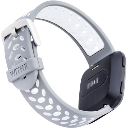WITHit Sport Band Watch Strap for Fitbit Versa & Versa Lite, Versa 2 - Gray/White WORLDWIDE DELIVERY