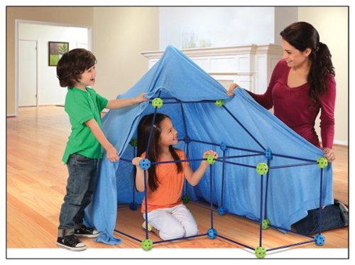  Discovery Kids - Build and Play 77-Piece Construction Fort Set - Blue