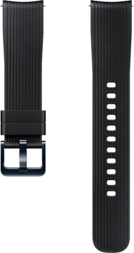 Samsung - Silicone Watch Band for Galaxy Watch 42mm, Active, and Active 2 - Onyx Black