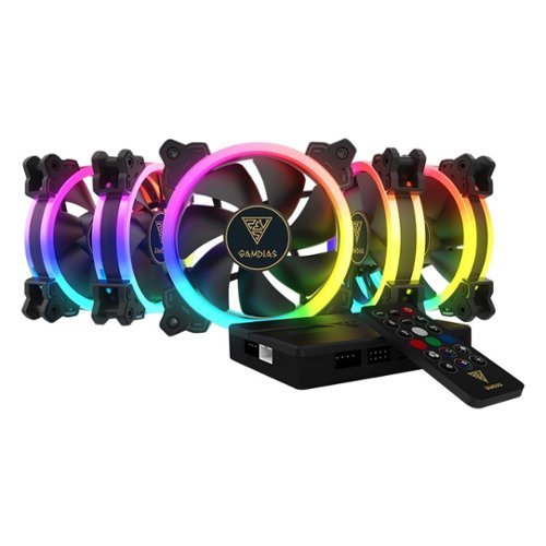GAMDIAS - AEOLUS M1-1205R 120mm System Fan Kit with RGB Lighting - Black-Front_Standard 