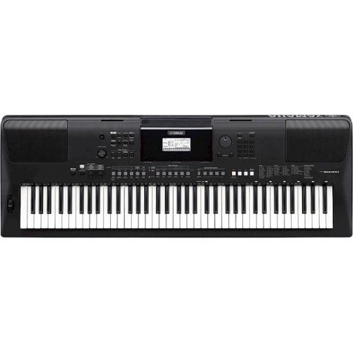 Yamaha - Portable Keyboard with 76 Velocity-Sensitive Keys - Black-Front_Standard 
