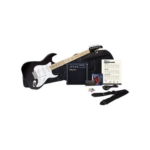 Silvertone - Electric Guitar - Black/White-Front_Standard 