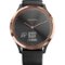 Garmin - vívomove HR Sport Hybrid Smartwatch 43mm Fiber-Reinforced Polymer - Black Silicone-Front_Standard