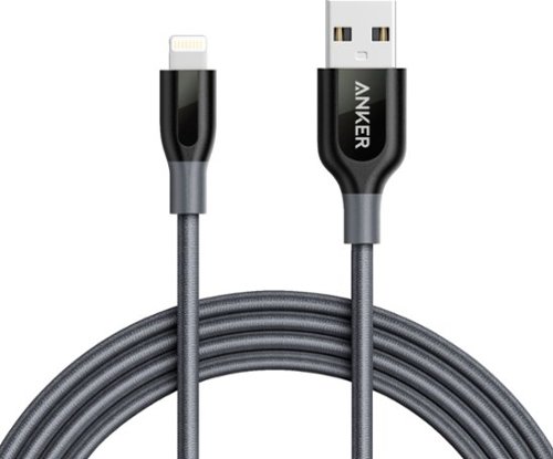 Anker - Apple MFi Certified PowerLine+ 6' Lightning-to-USB Type A Charge-and-Sync Cable - Gray-Front_Standard 