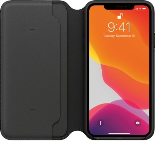 Apple iPhone 11 Pro Max Leather Folio Black MX082ZM/A - Best Buy