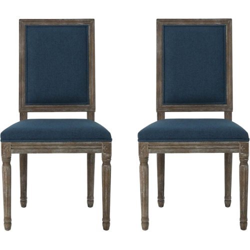 Noble House - Gainsville Fabric Dining Chair (Set of 2) - Navy Blue