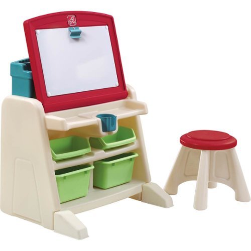 Step2 - Flip & Doodle Easel Desk with Stool - Teal & Lime-Front_Standard 