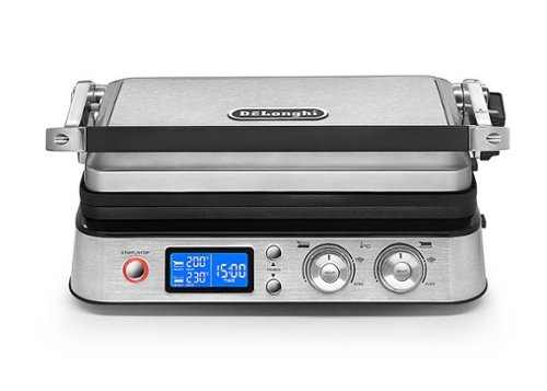 DeLonghi - Livenza All-Day Indoor Electric Grill with Waffle Plates - Silver-Angle_Standard 