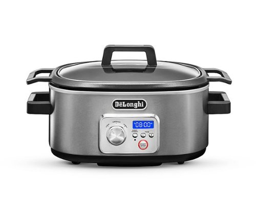 DeLonghi - 6qt Slow Cooker - Stainless Steel-Front_Standard 