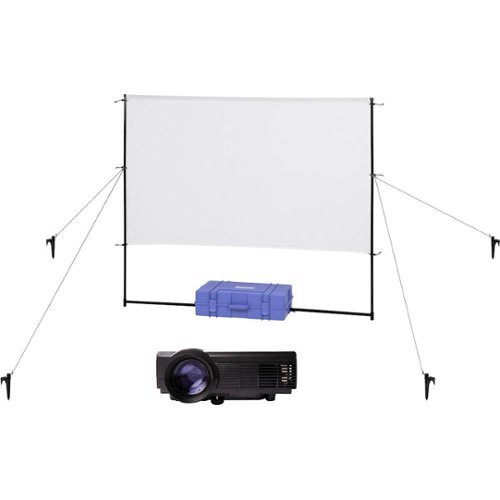 Mr. Drive In - Complete Outdoor Home Theater Wireless Smart LCD Projector - Black-Front_Standard 