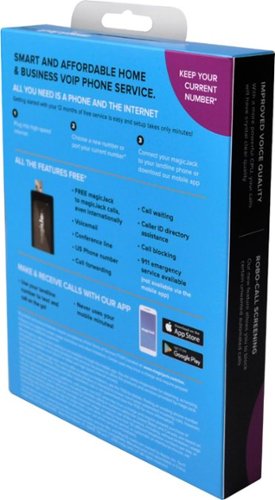 MagicJack HOME VoIP Telephone Adapter with 12 Months of Service - Black GLOBAL SHIPPING