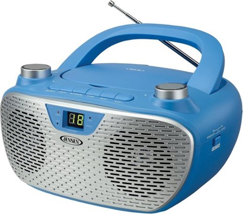 Jensen - CD485 1-Watt Portable Stereo CD Player with AM/FM Radio - Blue-Front_Standard 