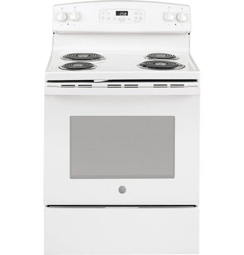 GE - 5.3 Cu. Ft. Freestanding Electric Range with Self-Cleaning and Sensi-temp Technology - White