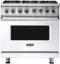 Viking - Freestanding 7 Series Dual Fuel Self-Clean 36"W Range - White-Front_Standard
