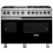 Viking - Self-Cleaning Freestanding Double Oven Dual Fuel Convection Range - Black-Front_Standard