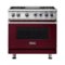 Viking - 5.6 Cu. Ft. Self-Cleaning Freestanding Dual Fuel Convection Range - Burgundy-Front_Standard