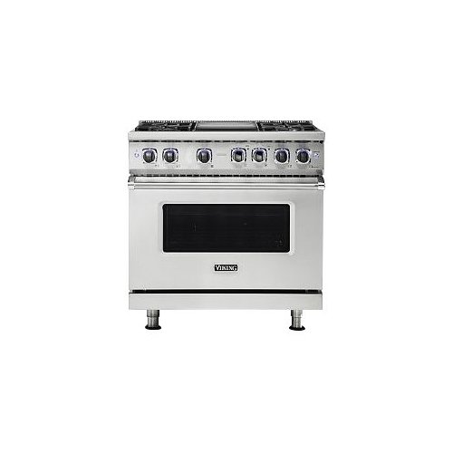 Viking - 5.6 Cu. Ft. Self-Cleaning Freestanding Dual Fuel Convection Range - Apple Red-Front_Standard 
