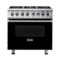 Viking - 5.6 Cu. Ft. Self-Cleaning Freestanding Dual Fuel Convection Range - Black-Front_Standard