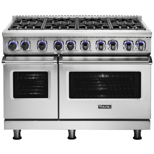 Viking - Self-Cleaning Freestanding Double Oven Dual Fuel Convection Range - Stainless steel