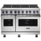 Viking - 48"W 7-Series Dual Fuel Self-Clean Range-8 Burners - Stainless Steel-Front_Standard