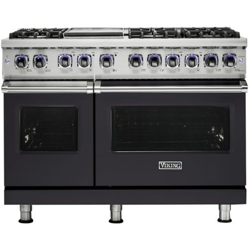 Viking - Self-Cleaning Freestanding Double Oven Dual Fuel Convection Range - Graphite Gray-Front_Standard 