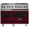Viking - Self-Cleaning Freestanding Double Oven Dual Fuel Convection Range - Burgundy-Front_Standard