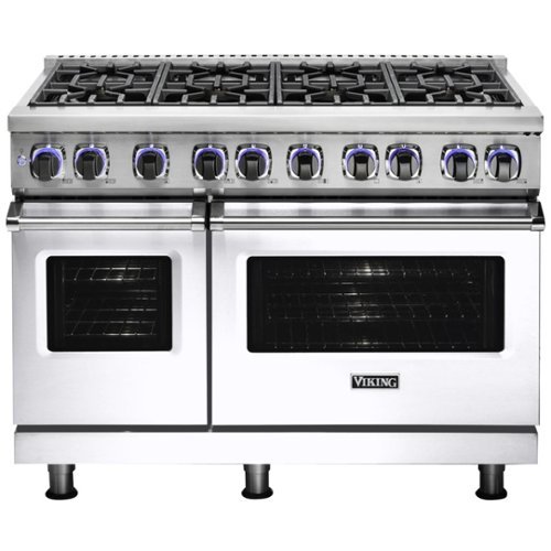 Viking - Self-Cleaning Freestanding Double Oven Dual Fuel Convection Range - White