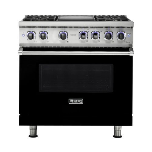 Viking - 5.1 Cu. Ft. Freestanding Gas Convection Range - Black-Front_Standard 