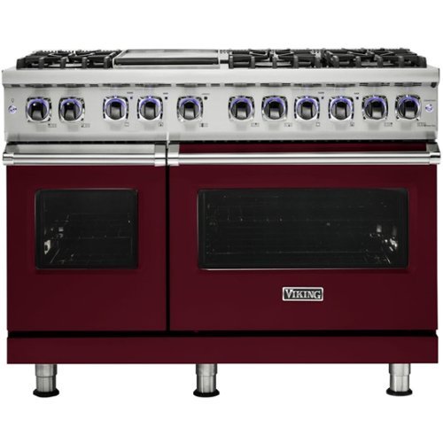 Viking - Freestanding Double Oven Gas Range - Burgundy-Front_Standard 