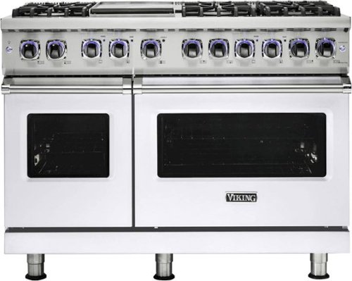 Viking - 7.3 Cu. Ft. Self-Cleaning Freestanding Double Oven Dual Fuel LP Gas Convection Range - White