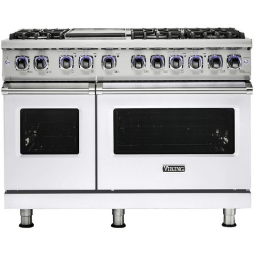Viking - Self-Cleaning Freestanding Double Oven Dual Fuel Convection Range - White
