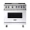 Viking - Freestanding 7 Series Dual Fuel Self-Clean 36"W Range - White-Front_Standard