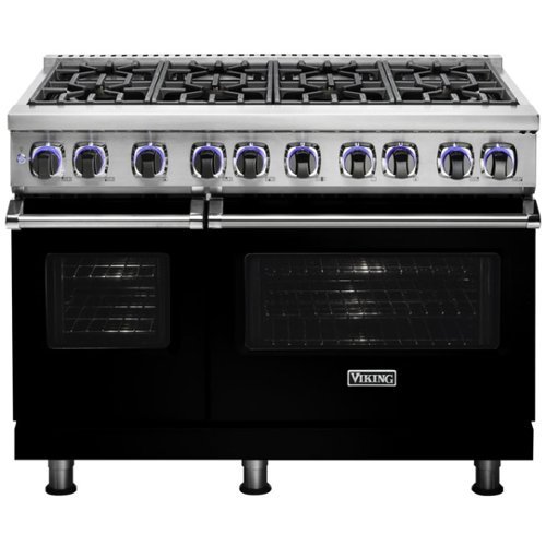 Viking - Freestanding Double Oven Gas Range - Black-Front_Standard 