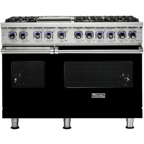 Viking - Freestanding Double Oven Gas Range - Black