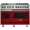 Viking - Self-Cleaning Freestanding Double Oven Dual Fuel Convection Range - Apple Red-Front_Standard