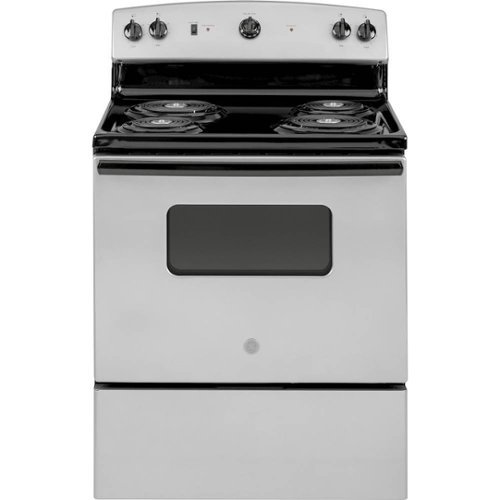 GE - 5.0 Cu. Ft. Freestanding Electric Range - Silver-Front_Standard 