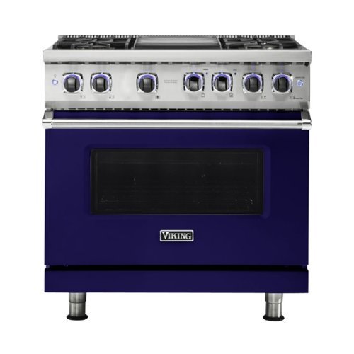 Viking - 5.6 Cu. Ft. Self-Cleaning Freestanding Dual Fuel Convection Range - Cobalt Blue-Front_Standard 